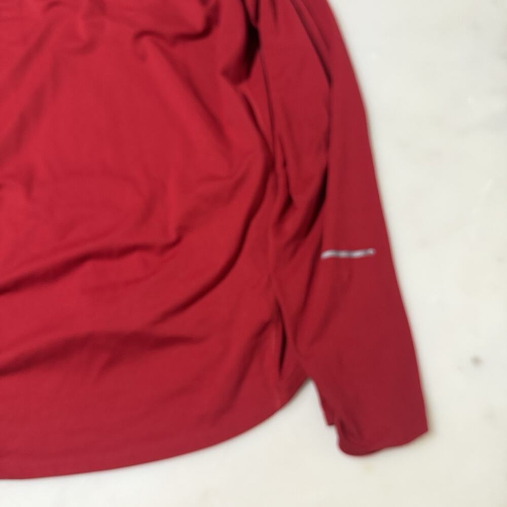Nike Running Dri-FIT Men's M Red Quarter Zip Pullover Long Sleeve Shirt - Picture 11 of 15
